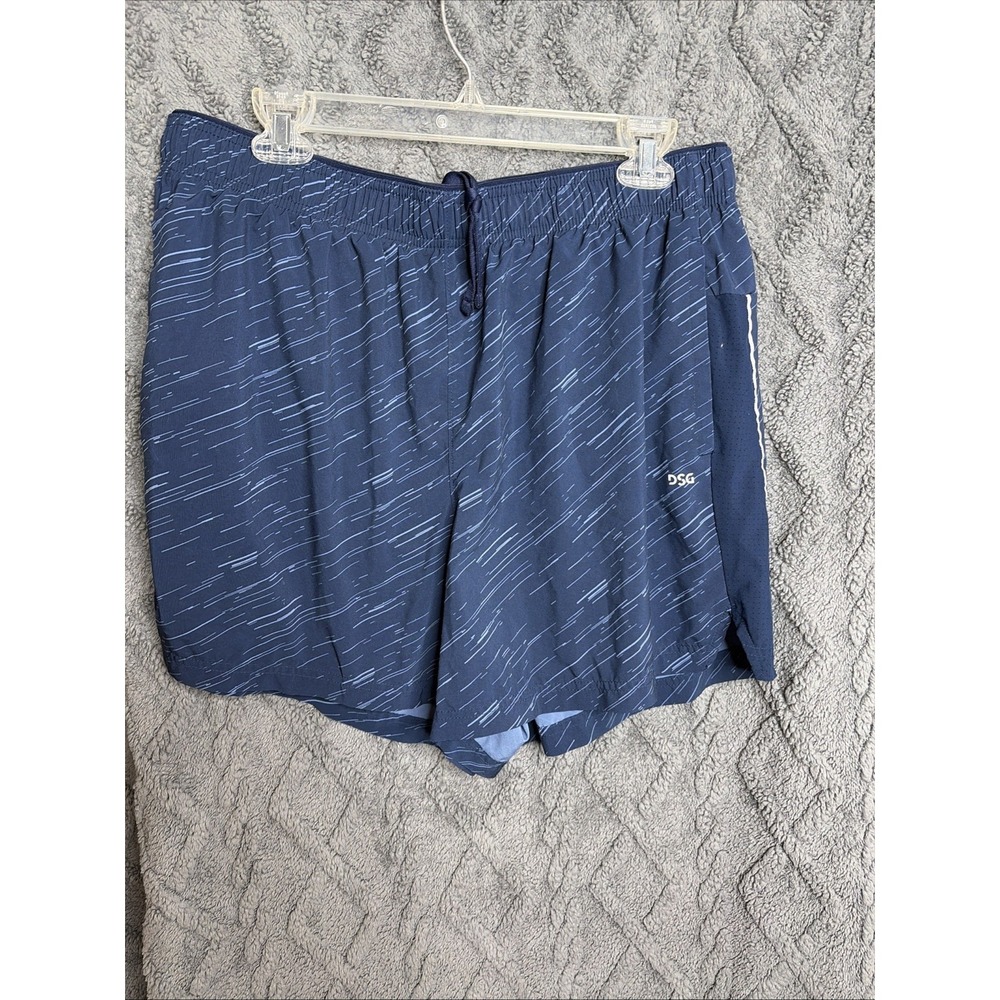 DSG Men's Stride Run Shorts X-Large Cosmic Streaks Univ Navy 5" Inseam NWT